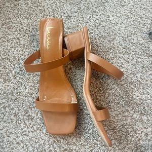 Lulu’s brown heeled sandals size 8
